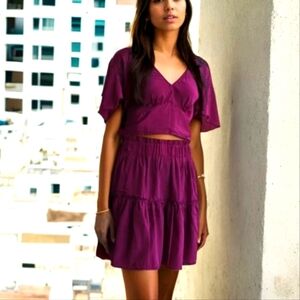 skirt and crop top set 💜
